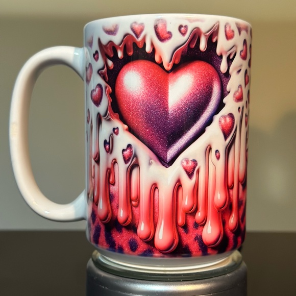 Hand Crafted Sublimated 3D Heart Mug - Picture 4 of 13